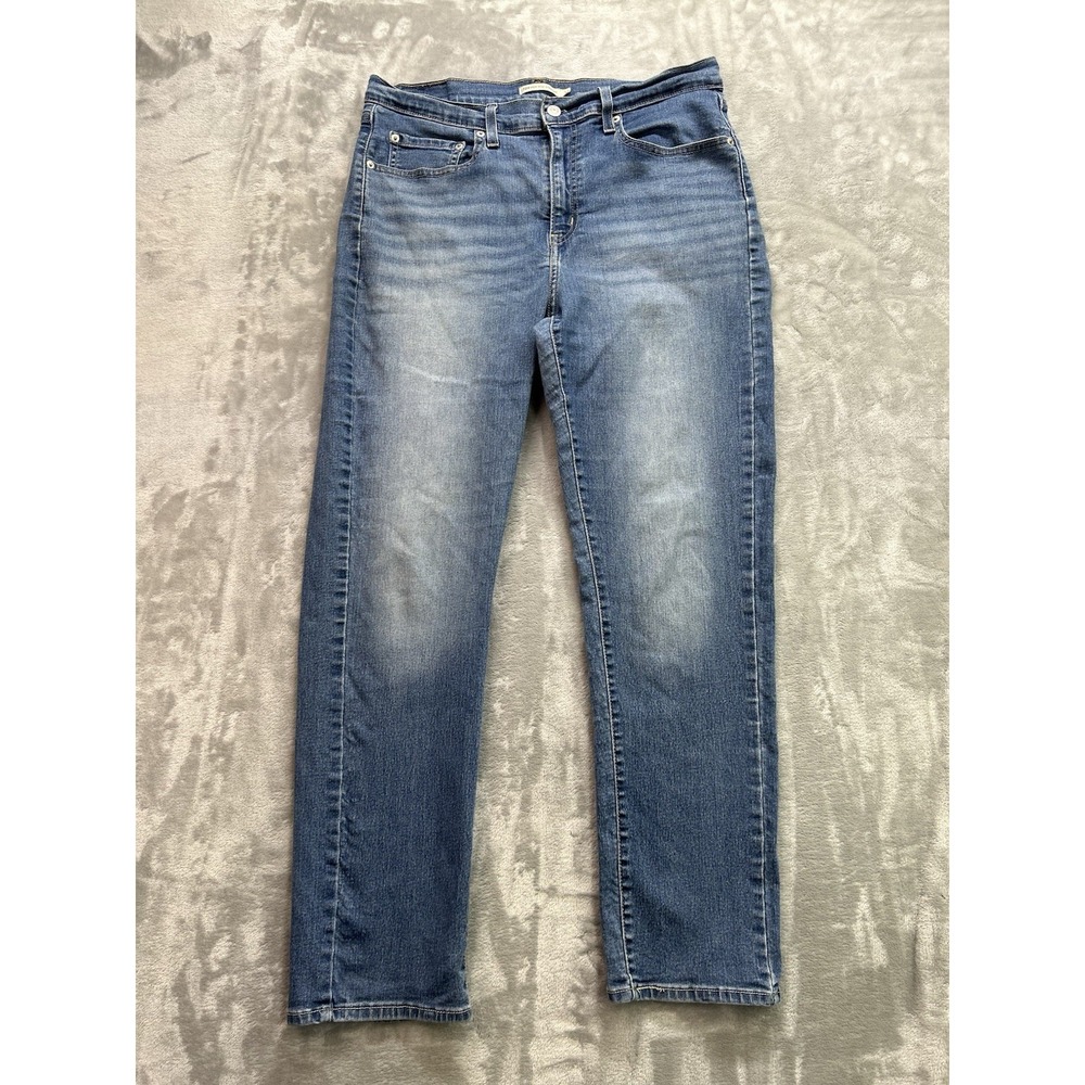 Levis 724 High Rise Straight Stretch Jeans Women Sz W33 L30 Blue Western Cowgirl